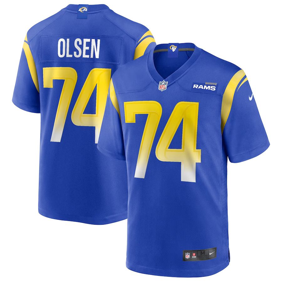 Men Los Angeles Rams #74 Merlin Olsen Nike Royal Game Retired Player NFL Jersey